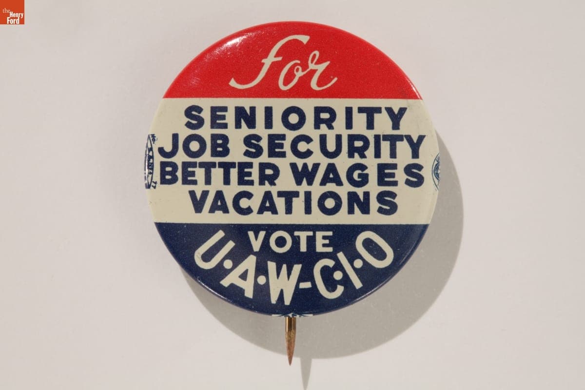 UAW Button, 1932-1942
