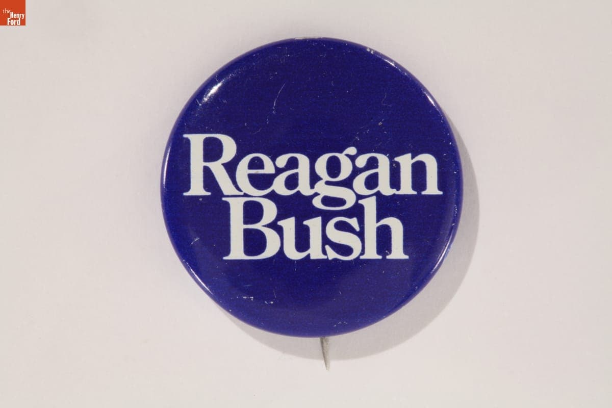 Political Campaign Button, Reagan-Bush, 1980