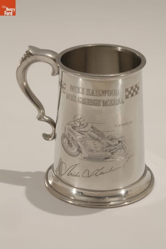 Mike Hailwood Commemorative Tankard Gifted to William Mitchell, 1979