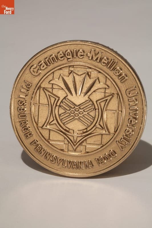 50th Anniversary of Graduation Medallion Presented to William Mitchell by Carnegie-Mellon University, 1980