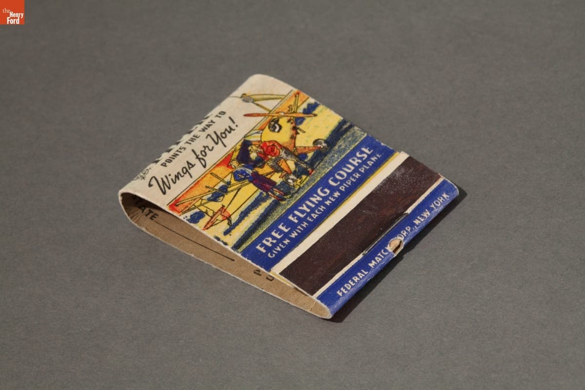 Piper Airplane Matchbook, circa 1945