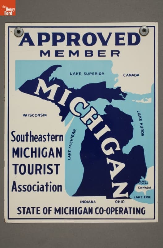 Southeastern Michigan Tourist Association Sign, 1950-1960