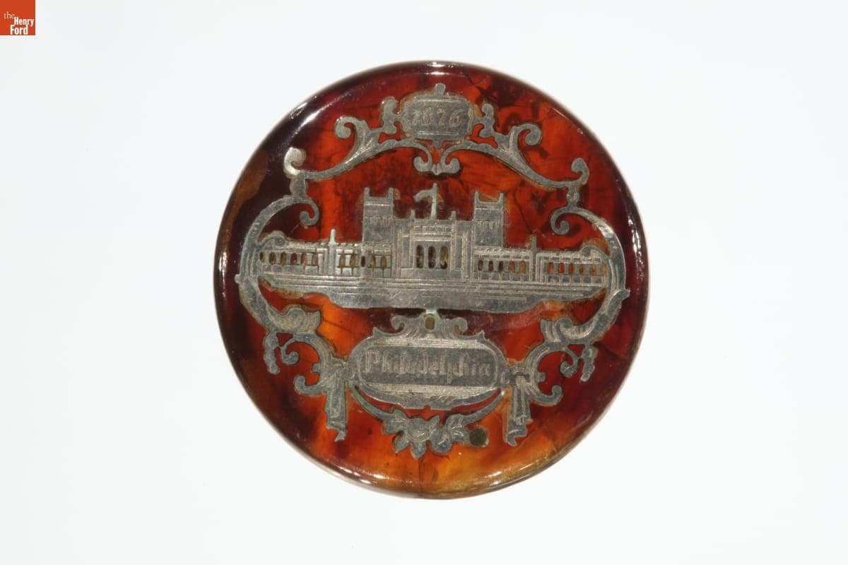 Centennial Exhibition Souvenir Button, 1876