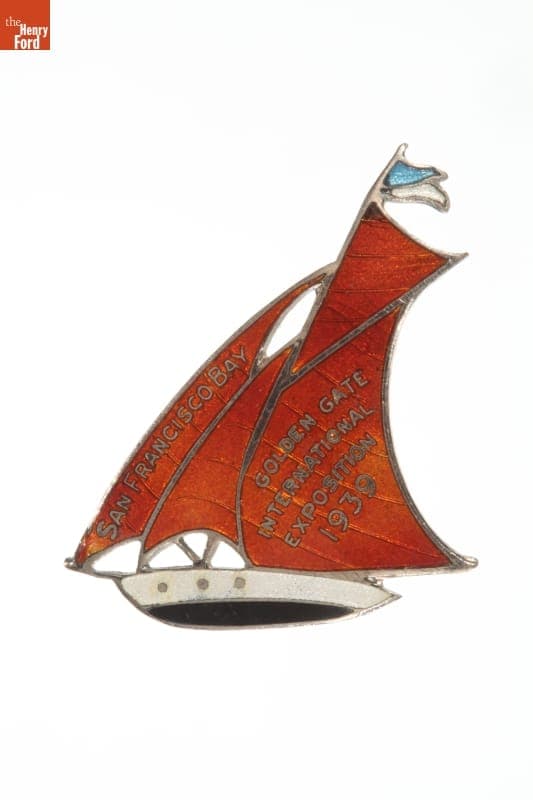 Golden Gate International Exposition Souvenir Sailboat Pin, 1939