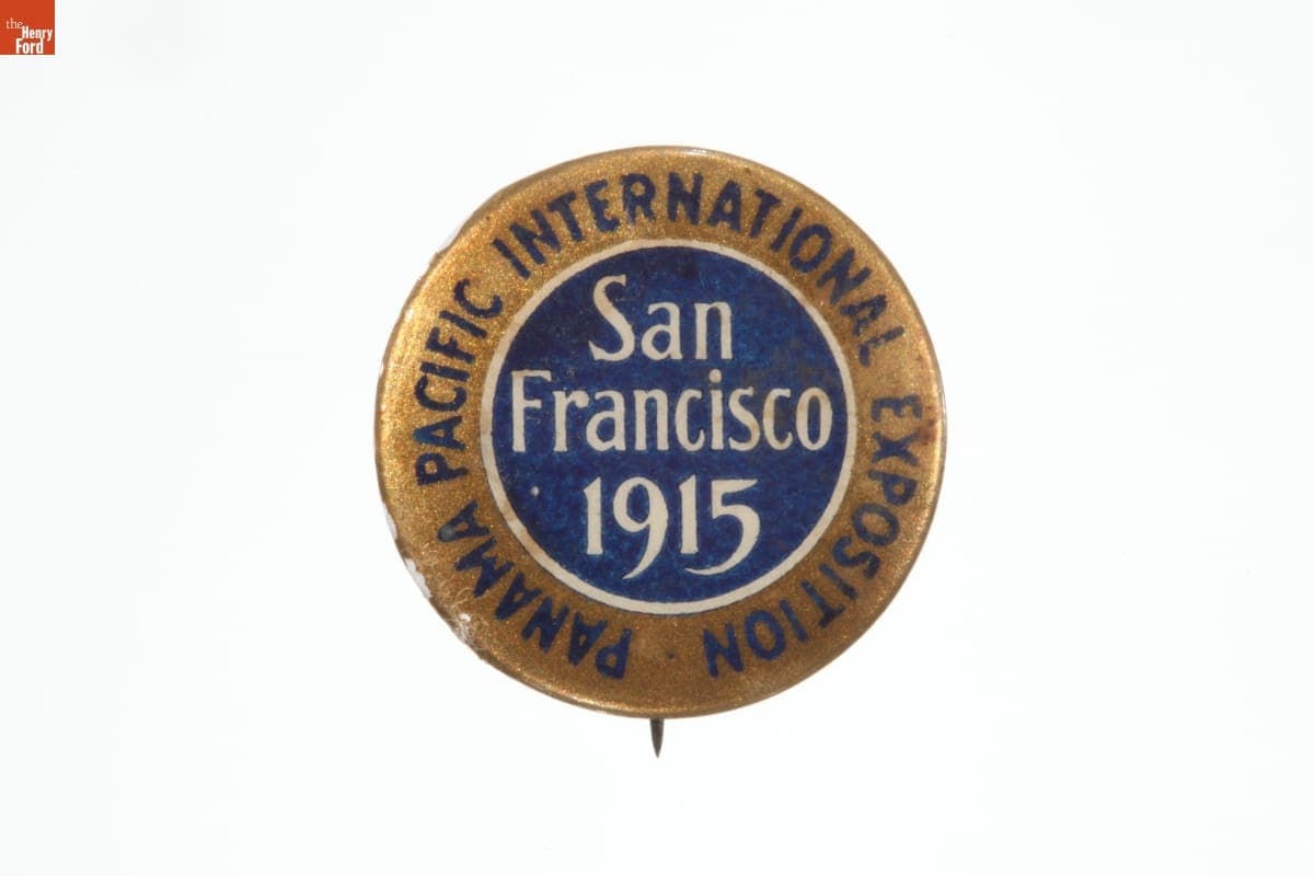 Panama-Pacific International Exposition Souvenir Lapel Button, 1915