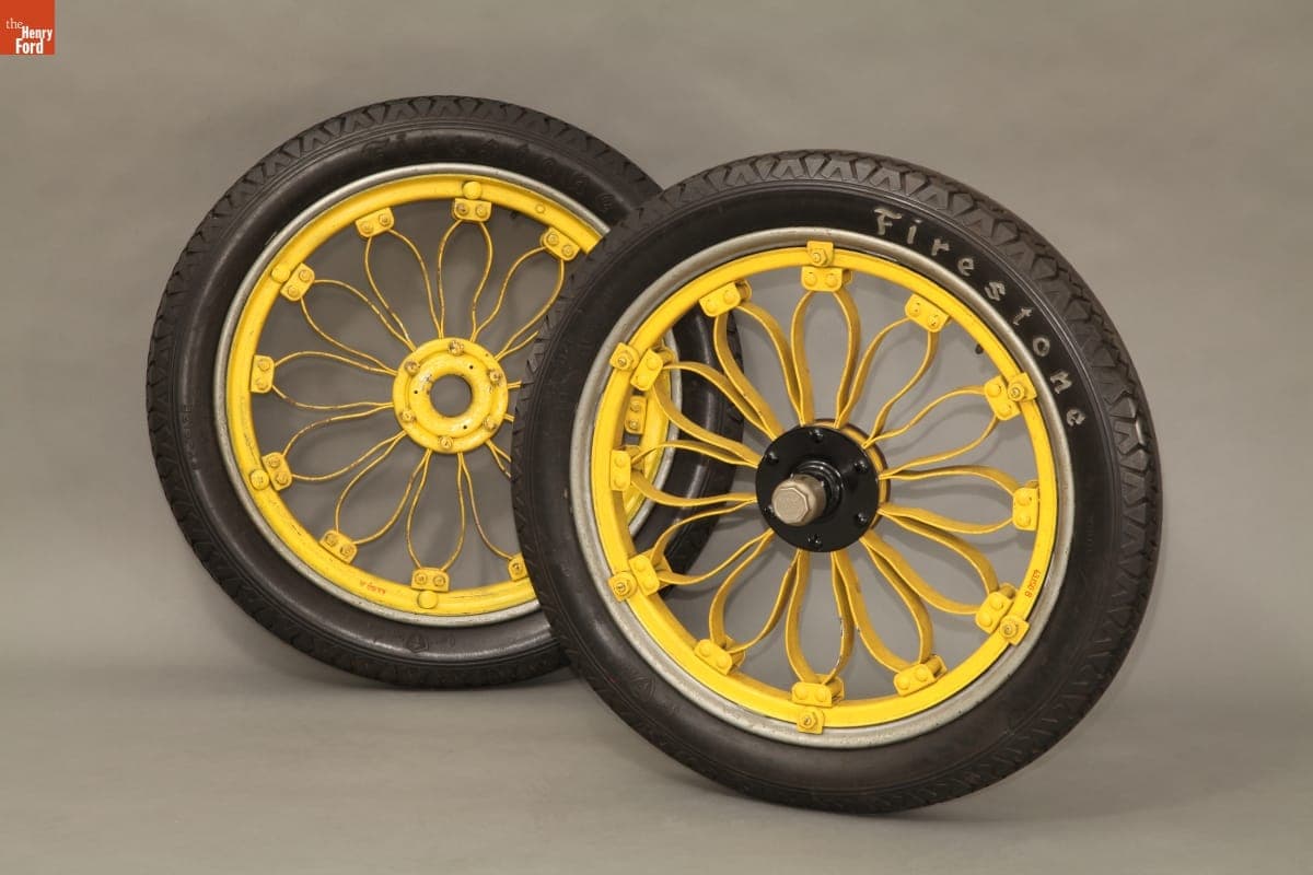 Pair of Ford Model T Wheels with Tires, circa 1925