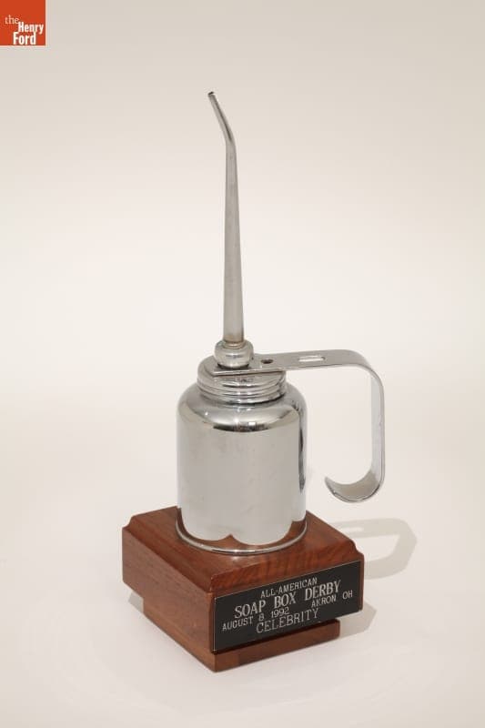 Soap Box Derby Celebrity Trophy Presented to Lyn St. James, 1992