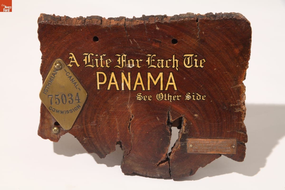 Panama Canal Railroad Tie Souvenir From 1915 Panama-Pacific Exposition