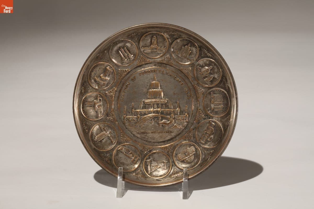 Set of Three Century of Progress Souvenir Ashtrays, 1933