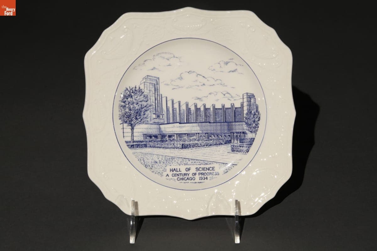 Century of Progress Souvenir Plate Depicting Hall of Science, 1934