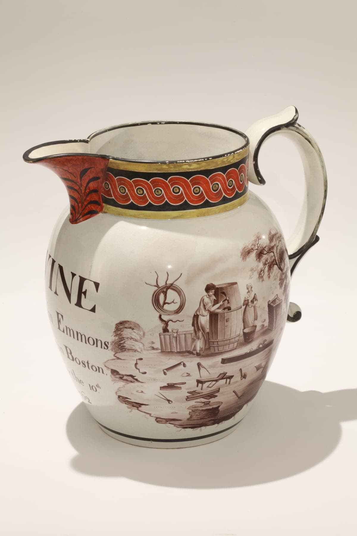 Masonic Pitcher, "Wine," circa 1810