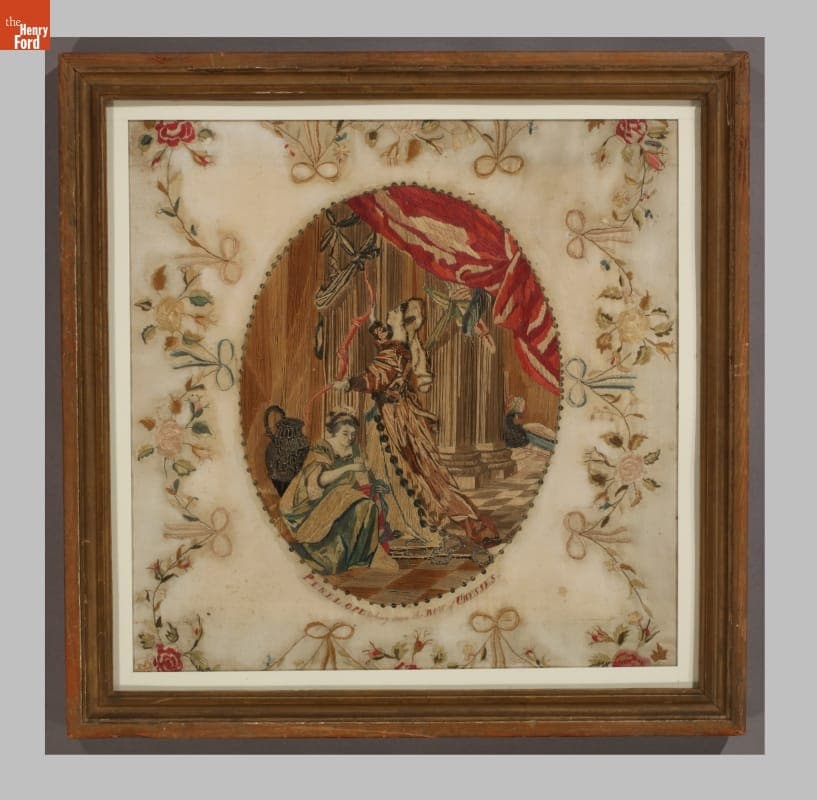 Needlework, Penelope Taking Down the Bow of Ulysses, 1790-1810