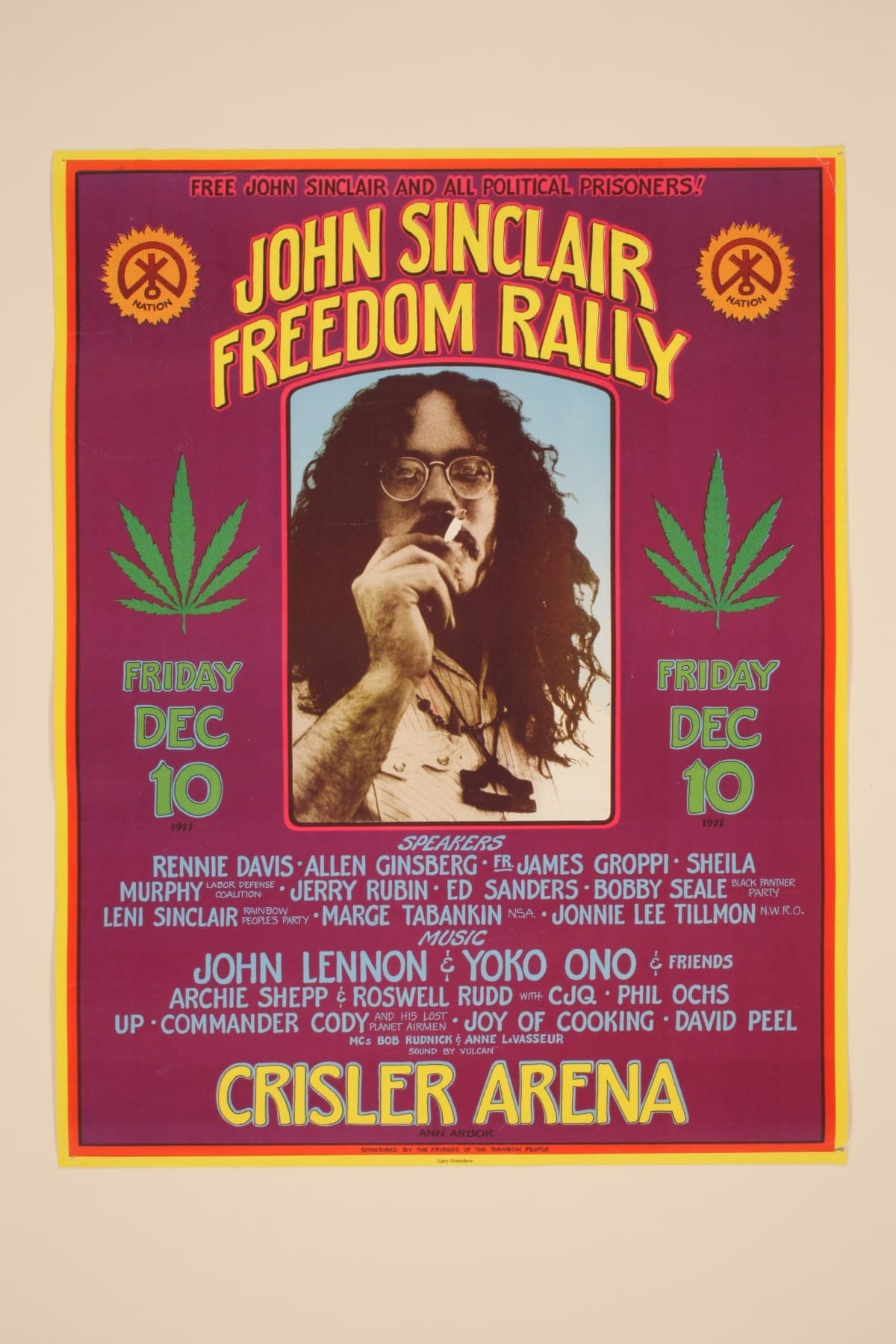Advertising Poster, "John Sinclair Freedom Rally," December 10, 1971