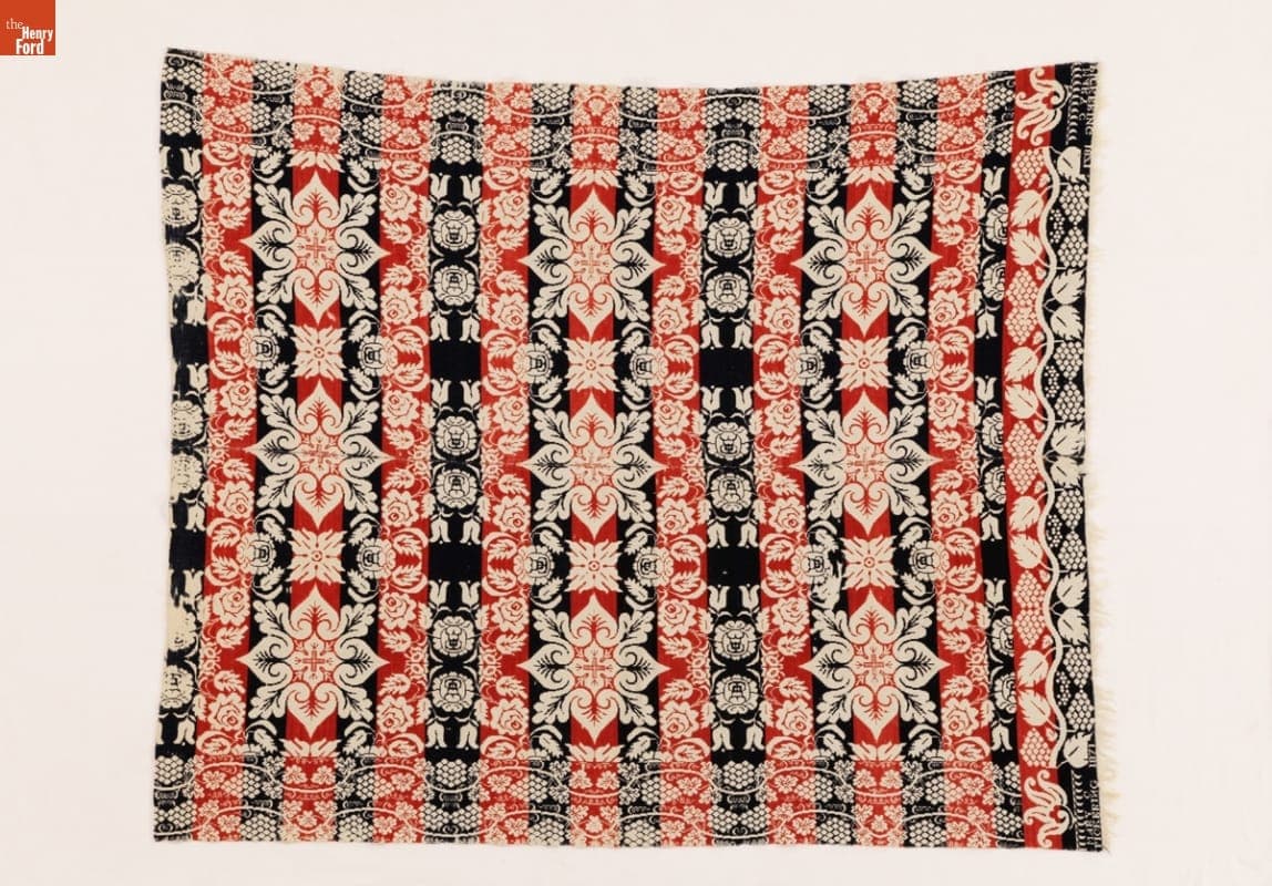 Jacquard Coverlet Woven by Peter Ehrenhart, 1871