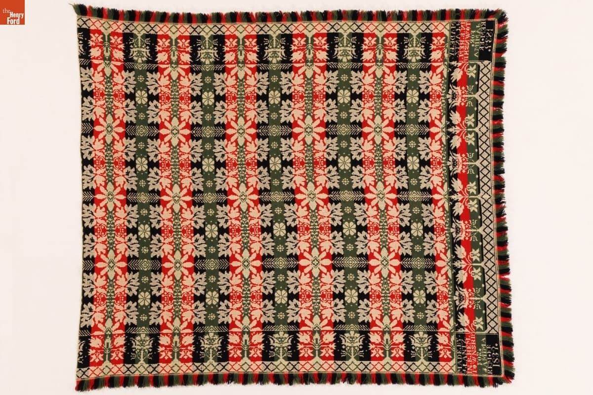 Coverlet Woven by John Lantz in 1839