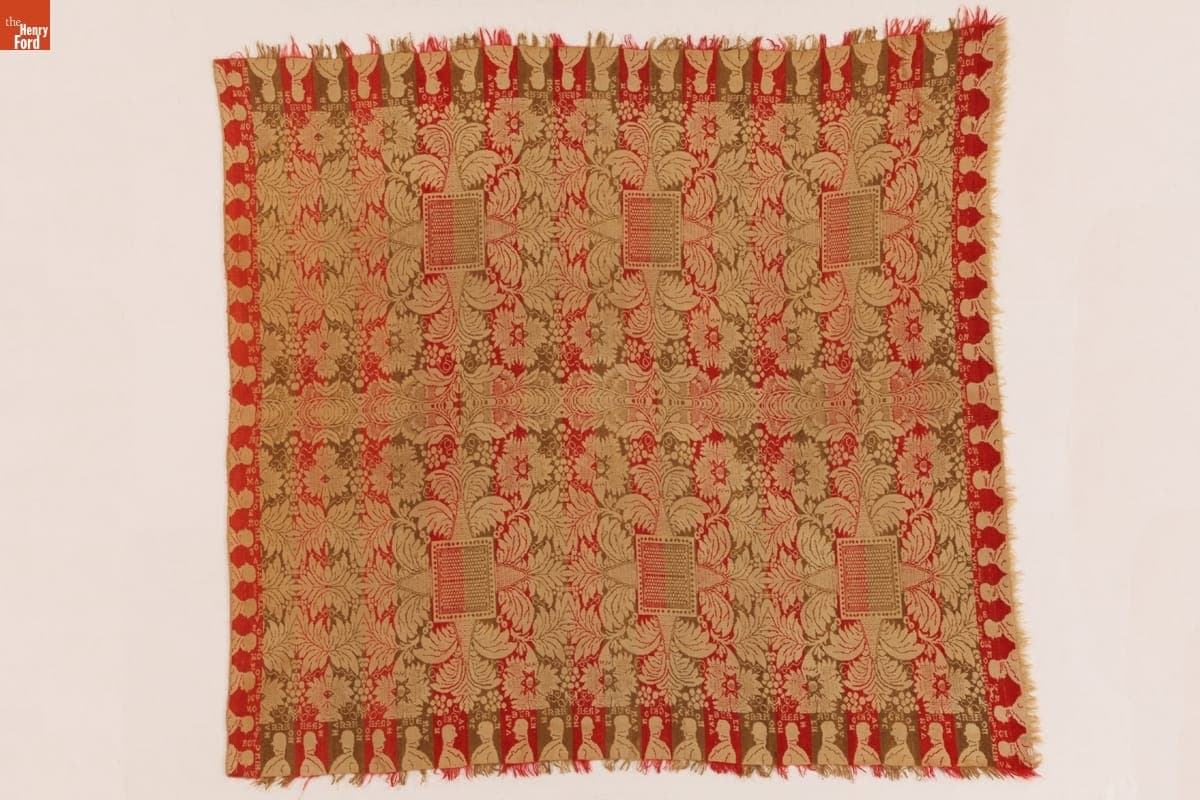 Presidential Border Coverlet, 1841-1845