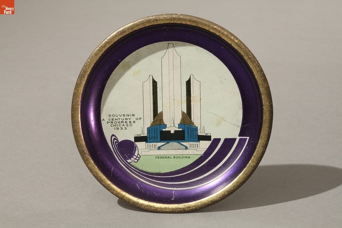 Federal Building Souvenir Tray from Century of Progress Exposition, 1933