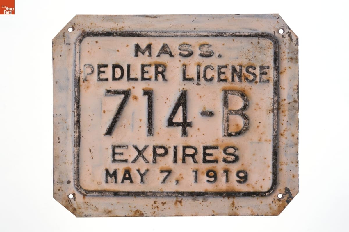 Peddler's Registration Plate, 1919