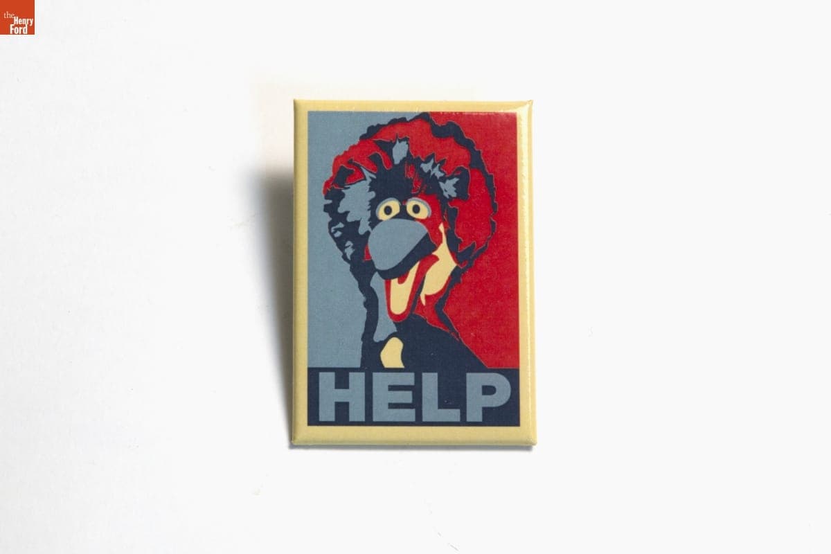 Obama Campaign Button, Big Bird: Help, 2012