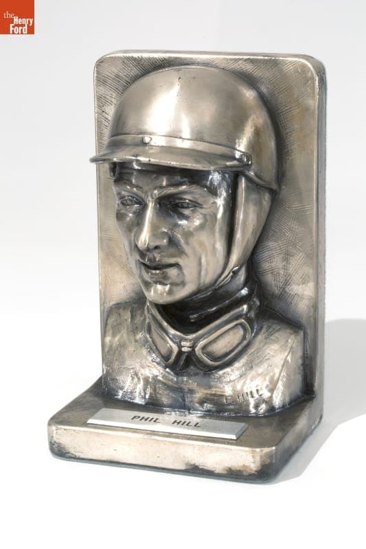 Bookends, Bust of Race Car Driver Phil Hill, circa 1965