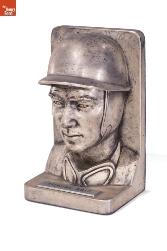 Bookend, Bust of Race Car Driver Stirling Moss, circa 1965