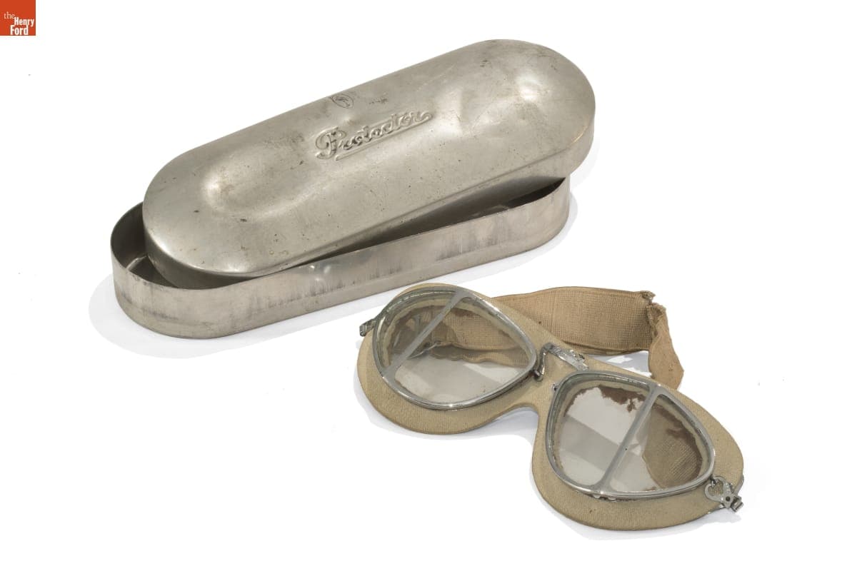 "Protector" Racing Goggles with Case, circa 1930
