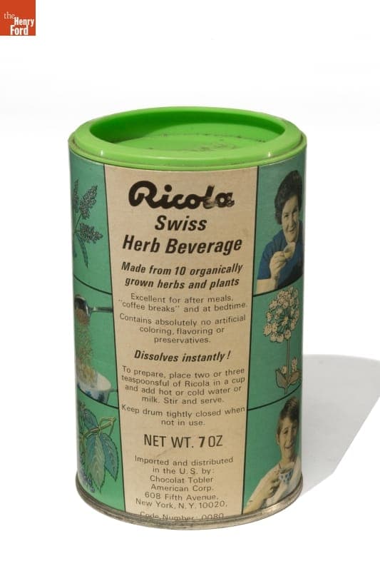 Canister of Ricola Swiss Herb Beverage, 1968-1975