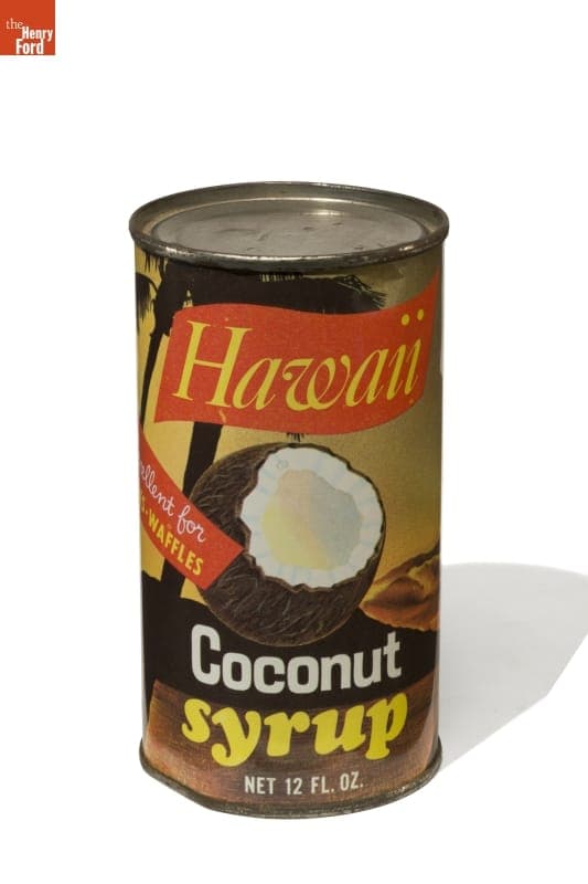 Can of Hawaii Coconut Syrup, 1963-1980