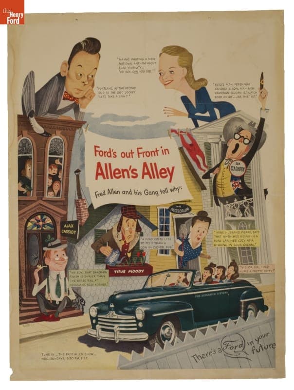 Advertising Poster, "Ford's Out Front in Allen's Alley," 1945-1949