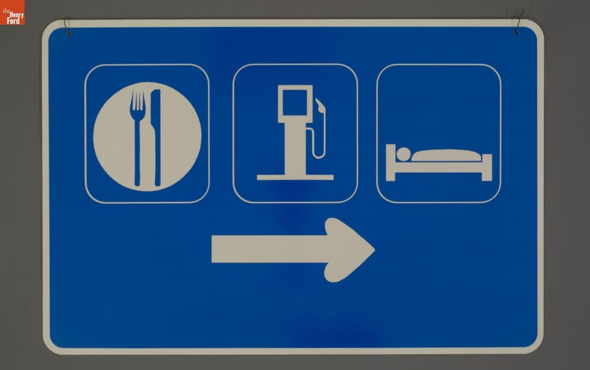 Food, Gas, & Lodging Sign, 1975-1987