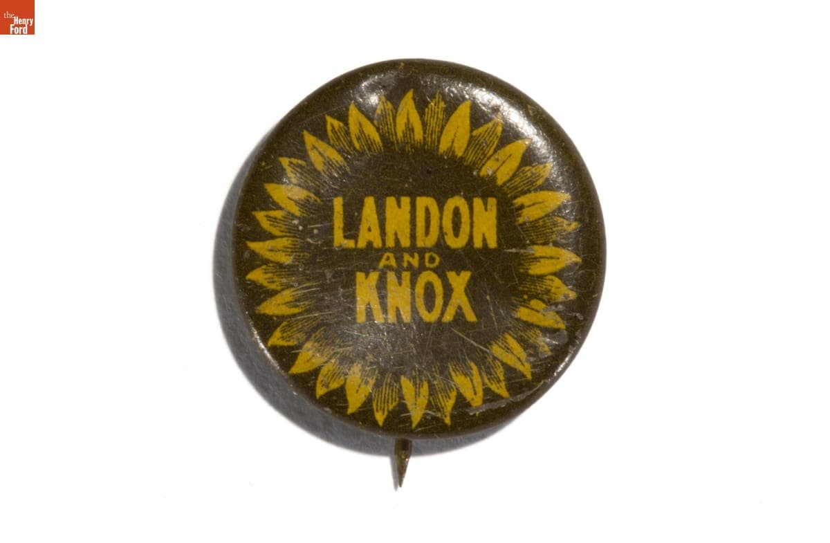 Landon-Knox Campaign Button, 1936