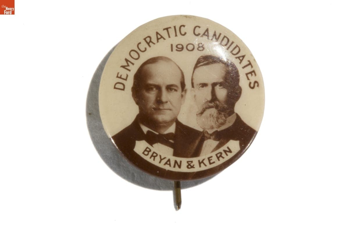 Bryan-Kern Campaign Button, 1908