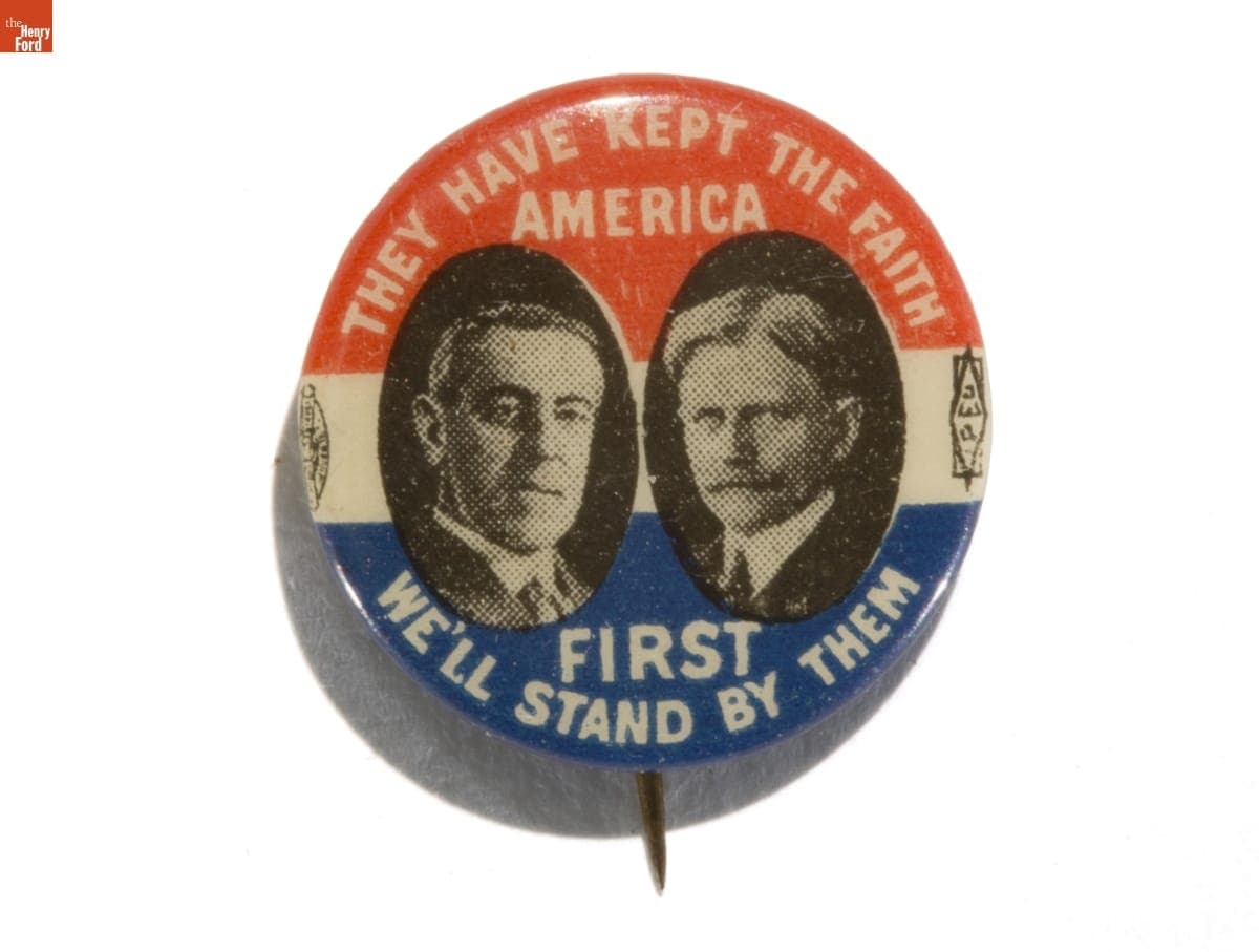 Wilson-Marshall Campaign Button, 1916
