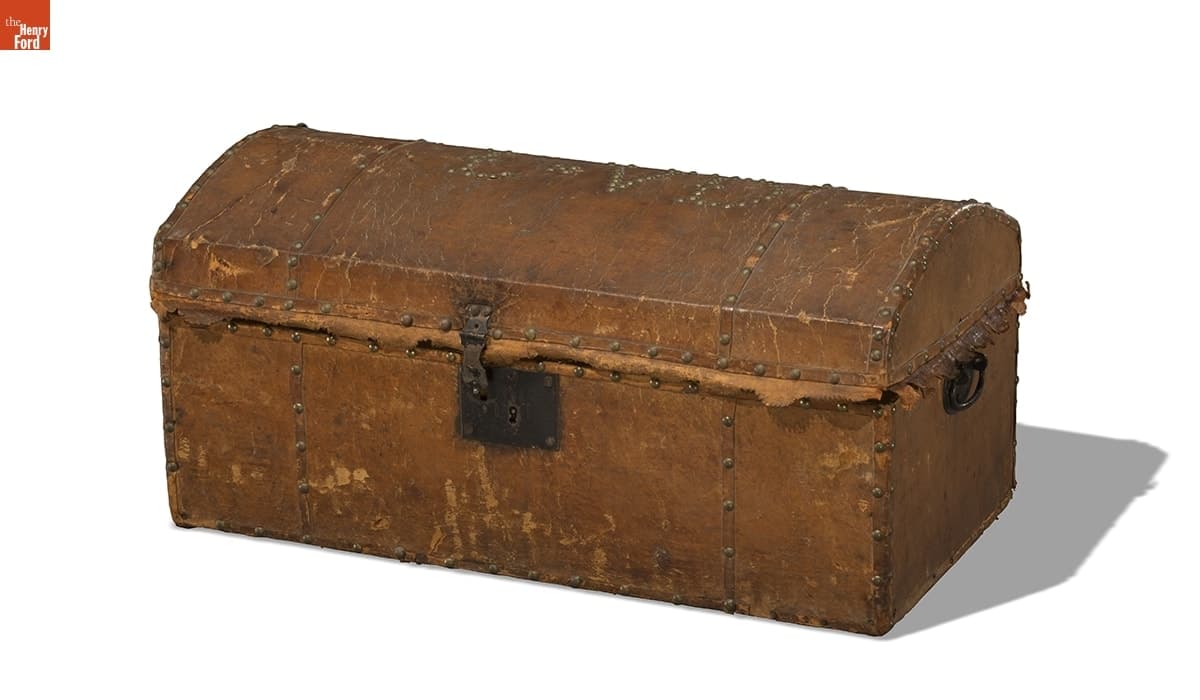 Trunk Lined with Menagerie Broadside, 1820-1840