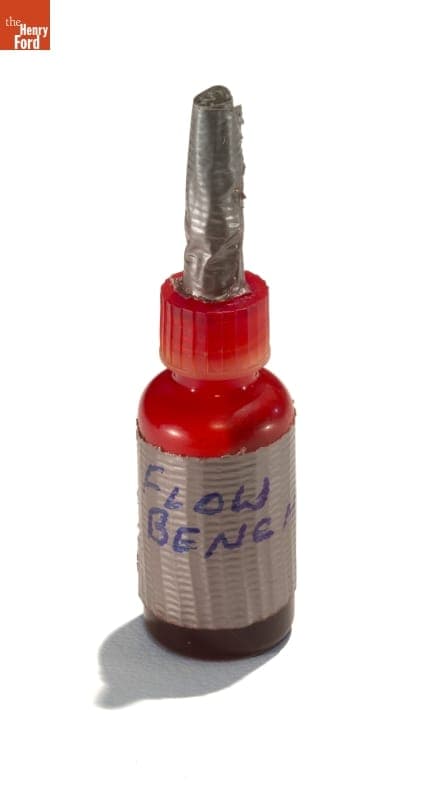 Bottle of Red Gage Fluid for Manometer on SuperFlow Bench, 1980-1998