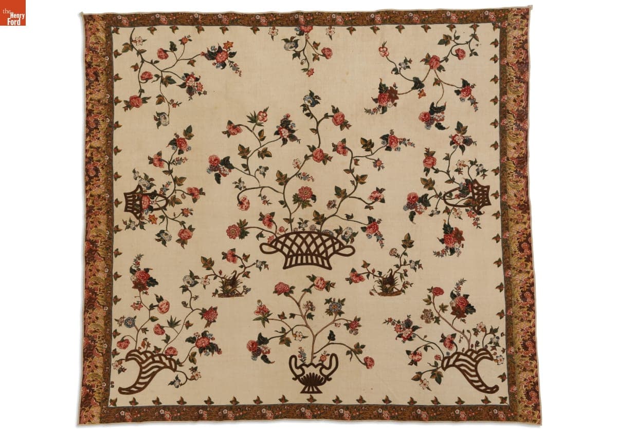 Chintz Applique Quilt by Ruth McConnell of Philadelphia, 1793
