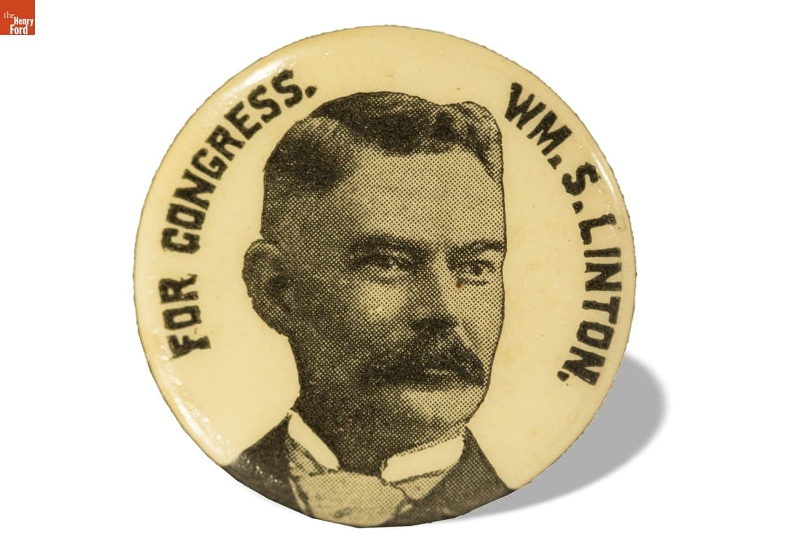 William Linton Campaign Button, 1896