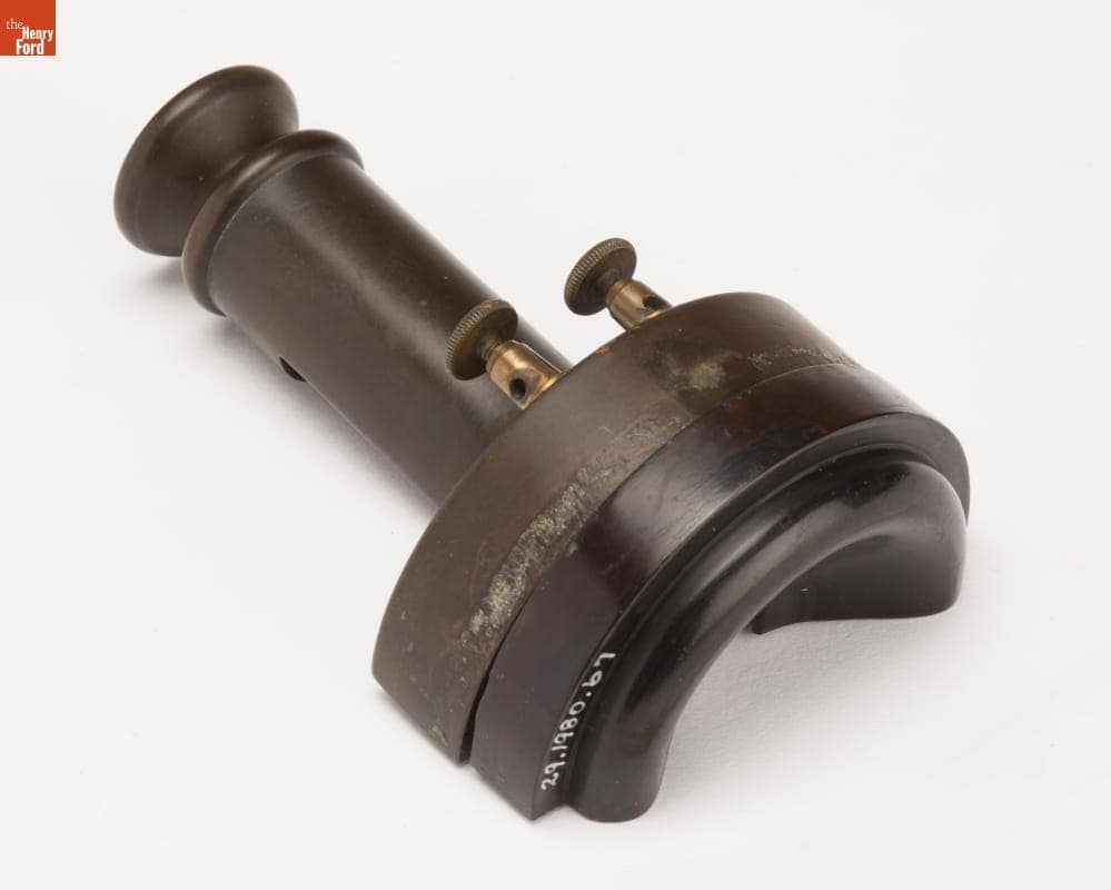 Cross Section of Carbon Button Telephone Transmitter, 1878