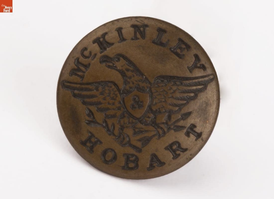 McKinley-Hobart Campaign Button, 1896