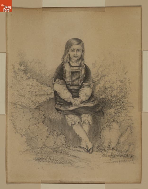 Drawing of a Young Girl, by Lydia Adams, circa 1875