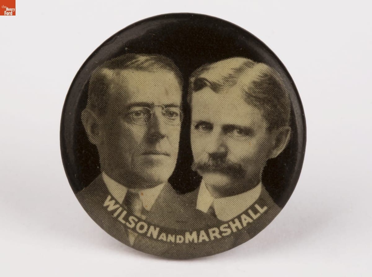 Wilson-Marshall Campaign Button, 1912-1916