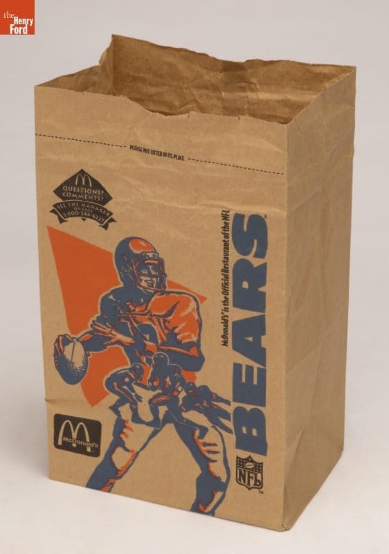NFL "Chicago Bears" Promotional Bag from McDonald's, 1995