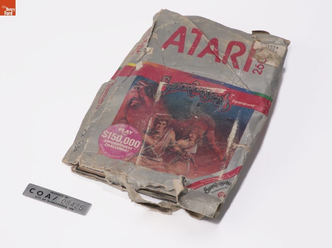 Video Game, "Swordquest," Recovered from Landfill, Alamogordo, New Mexico, April 26, 2014, Site of the Atari Video Game Burial of 1983
