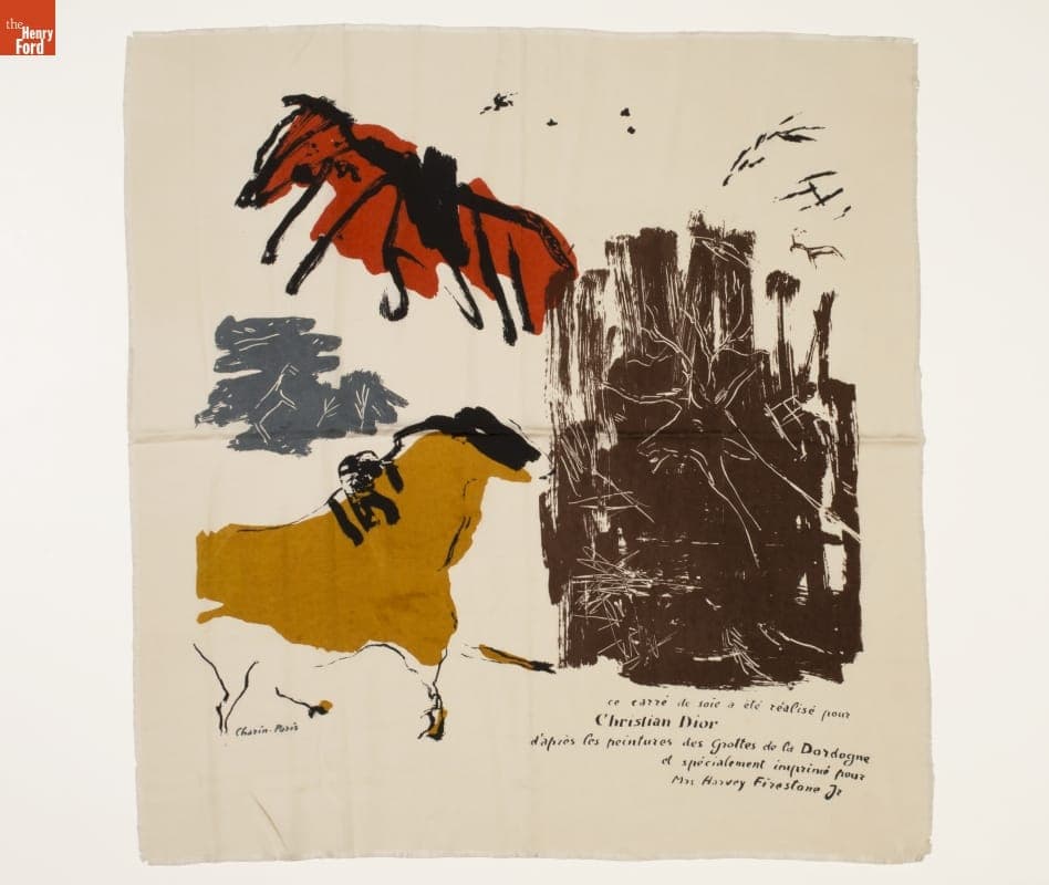 Scarf Given as Gift by Christian Dior to his Client Elizabeth Parke Firestone, circa 1955