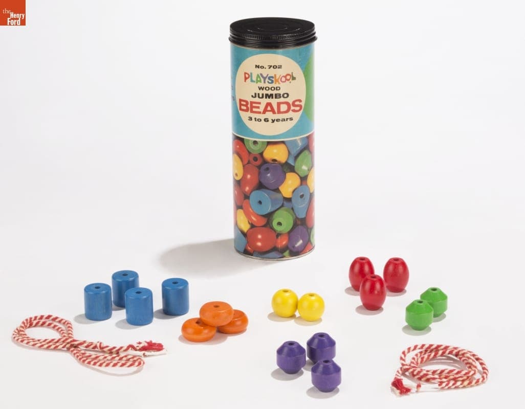 Playskool Wood Jumbo Beads, circa 1964
