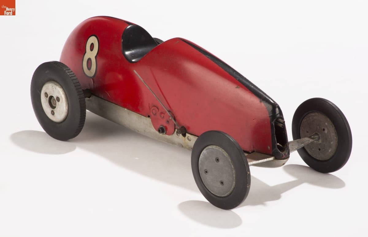 Gas-Powered Racing Tether Car Built by Rose Allen, circa 1945