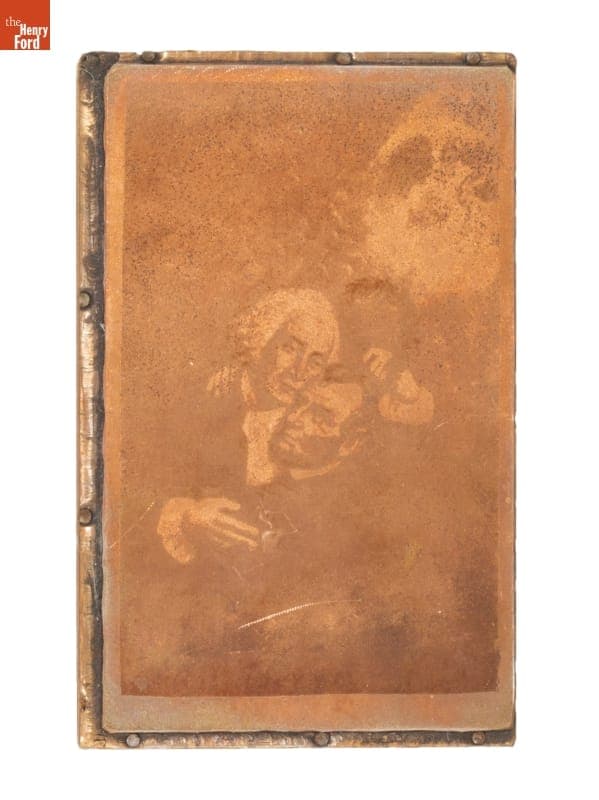 Printing Block, George Washington Welcoming Abraham Lincoln Into Heaven, 1865-1900