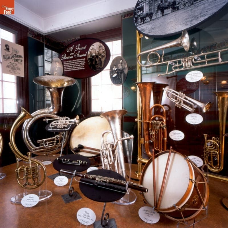 Musical Instruments Exhibited in Sounds of America Gallery, Greenfield Village, 2004