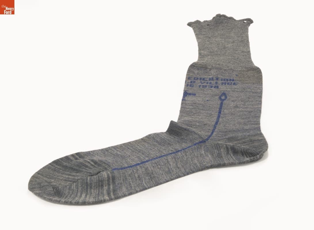 Knitted Sock Made for the Wright Home and Wright Cycle Shop Dedication, April 16, 1938