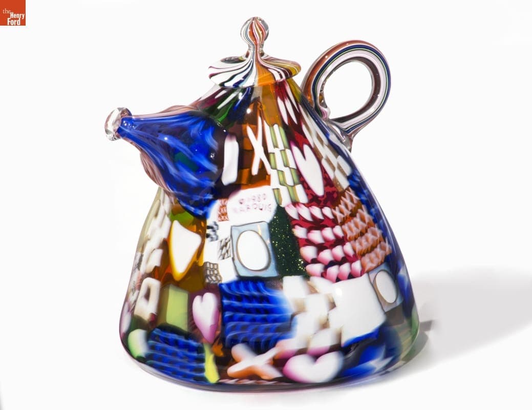 Crazy Quilt Coffeepot by Richard Marquis, 1980